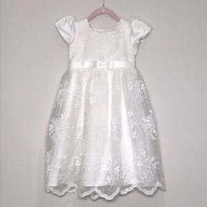 Coozy Toddler Girl White Lace Fit & Flare Formal Dress Size 24m